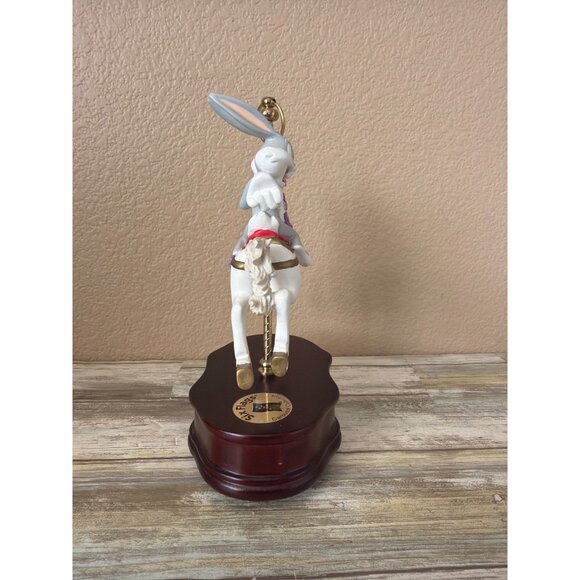Six Flags Bugs Bunny Carousel Music Box Figurine Plays Carousel Waltz 1997 - Picture 11 of 17